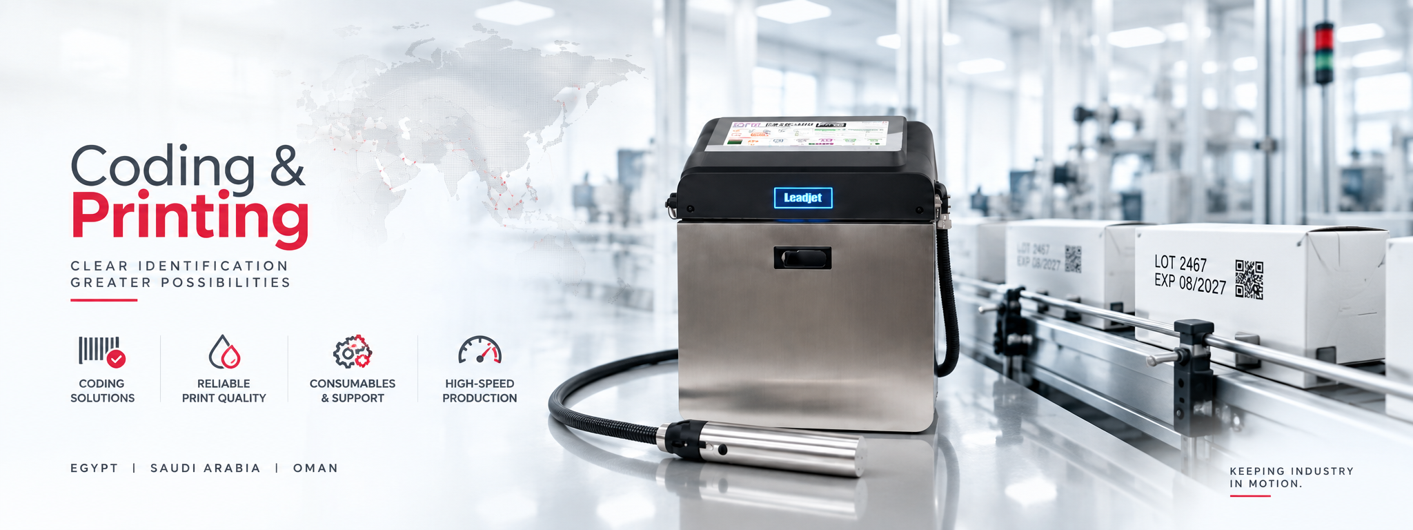 Industrial coding and printing production line solution